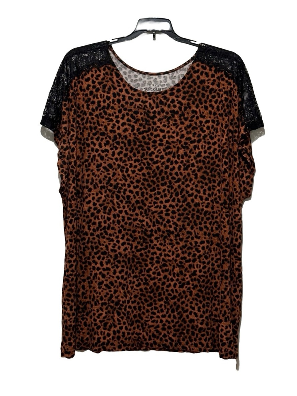 Torrid Super Soft Knits Cheetah Print Tunic w/ Lace Sleeves